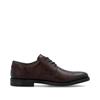 Rieker Laced Plain Toe Shoe - Dark Brown Leather
